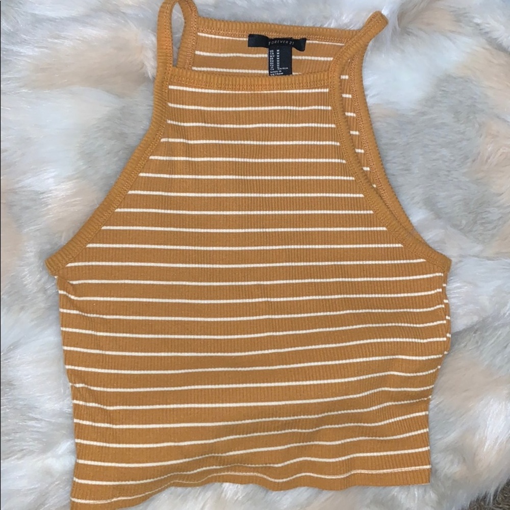 FOREVER 21 halter striped crop top